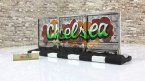 Забор 3-секционный с граффити ф.к. "Челси"